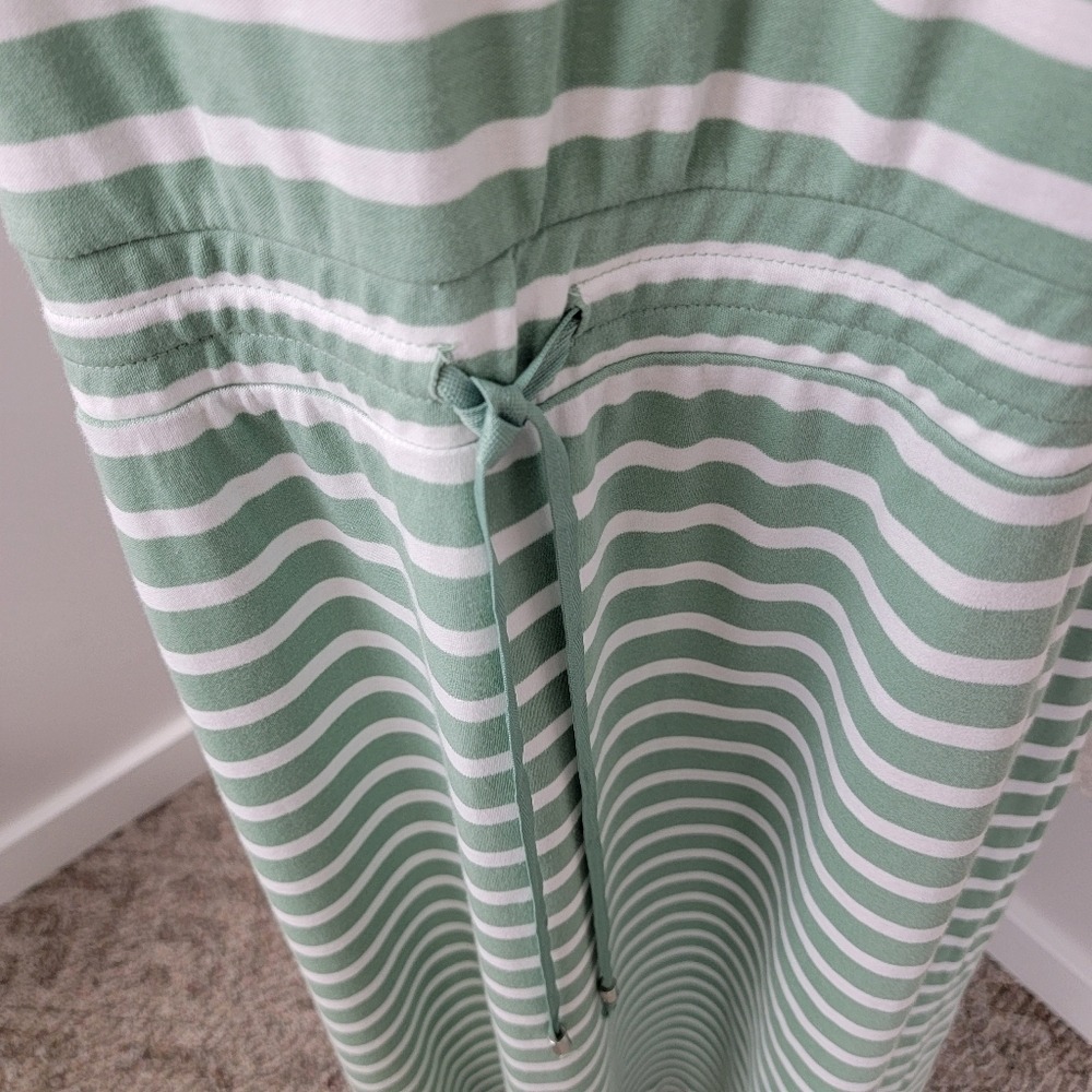 Haven Well Within NEW Womens XXL Green White Striped Coastal Jersey‎ Midi Dress - Picture 6 of 8